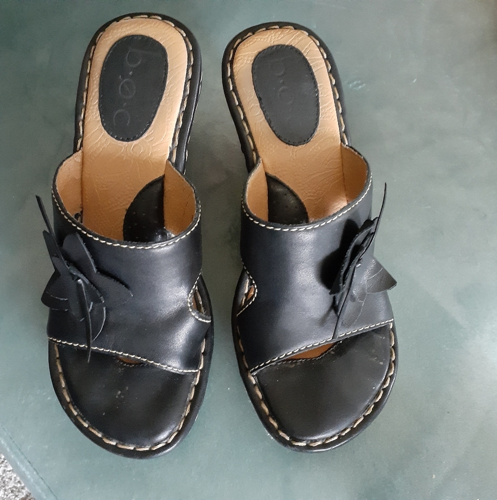 B.O.C. Espadrille Leather Wedge Sandals Size 6M EUC MAKE OFFER!!